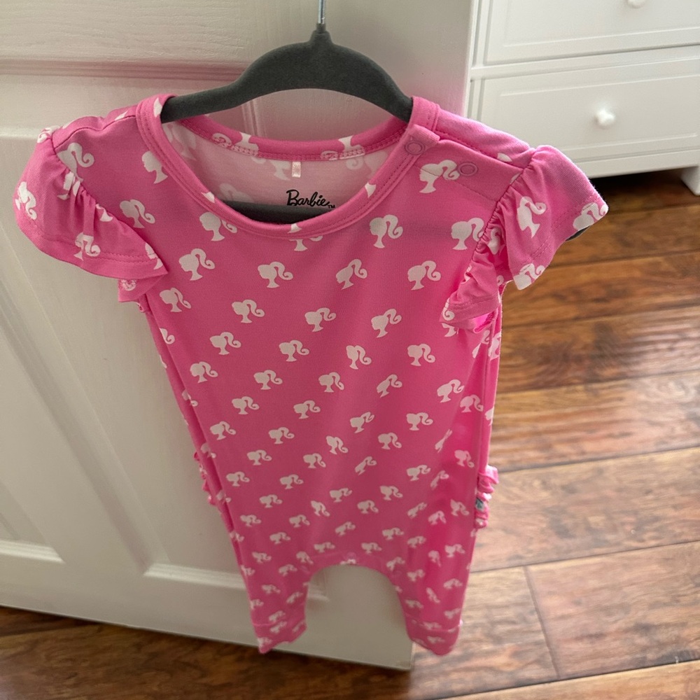 Posh Peanut Pink Barbie Bodysuit with ruffle butt